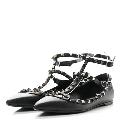 Valentino Garavani Nappa Rockstud Cage Ballerina Flats 40 Black 3 of 8