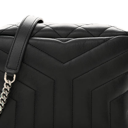 Saint Laurent Calfskin Y Quilted Monogram Small Loulou Bowling Bag Black 8 of 11