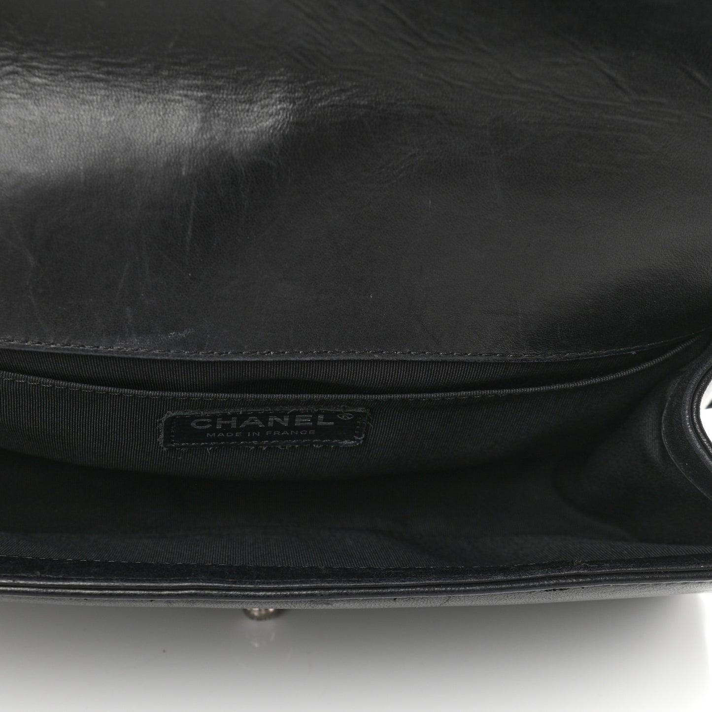 Lambskin Pleated Medium Boy Flap Black