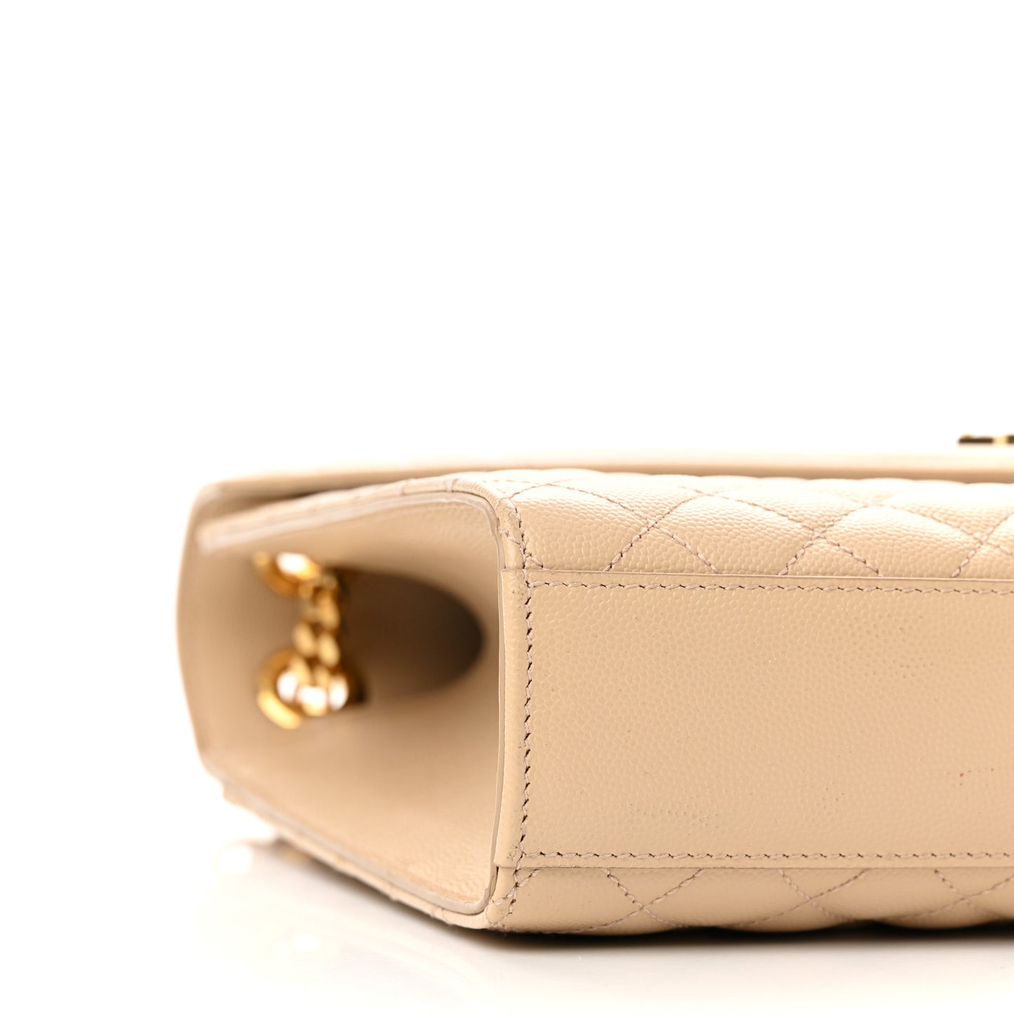 Grain De Poudre Large Tri-Quilt Monogram Satchel Nude Powder