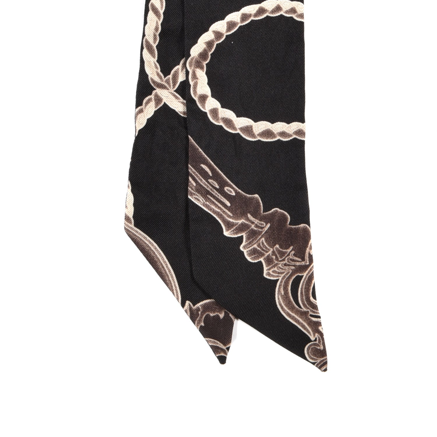 Hermes Silk Les Cles Twilly Black 2 of 3