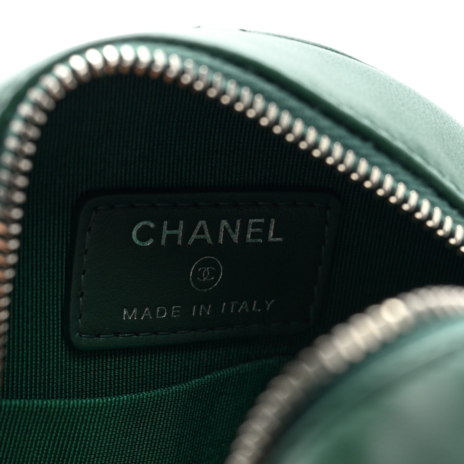 Chanel Lambskin Quilted Round Clutch With Chain Green 6 of 10