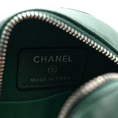 Chanel Lambskin Quilted Round Clutch With Chain Green 6 of 10