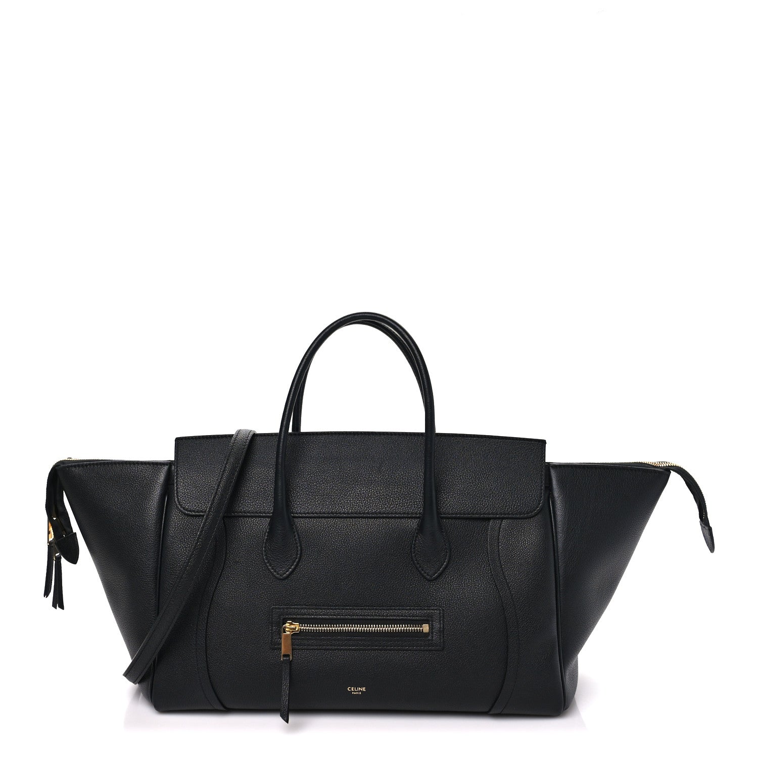 Celine Supple Shiny Lambskin Medium Smiling New Luggage Black 1 of 10
