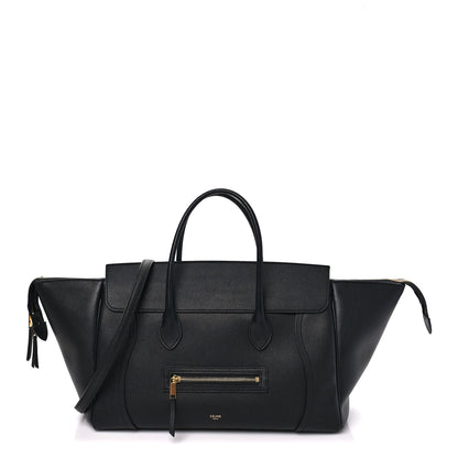 Celine Supple Shiny Lambskin Medium Smiling New Luggage Black 1 of 10