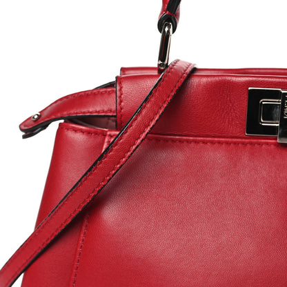 Fendi Nappa Elaphe Monster Eyes Mini Peekaboo Iconic Satchel Ruby Bois de Rose Natural 11 of 12