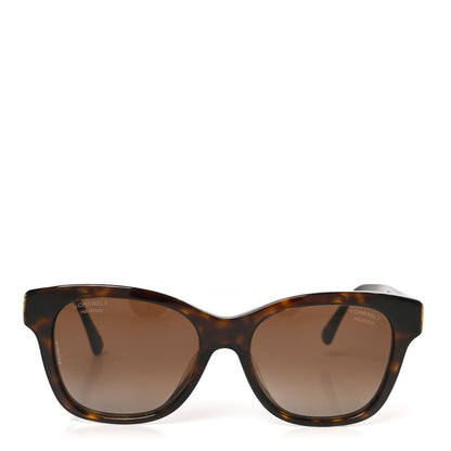 Chanel Acetate Polarized Pearl CC Square Sunglasses 5482-H-A Dark Tortoise 2 of 7
