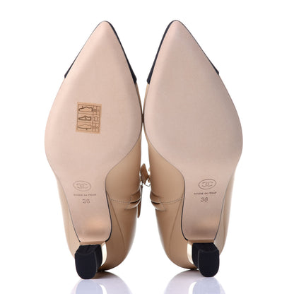Chanel Lambskin Grosgrain Cap Toe Short Ankle Boots 36 Beige Black 7 of 12