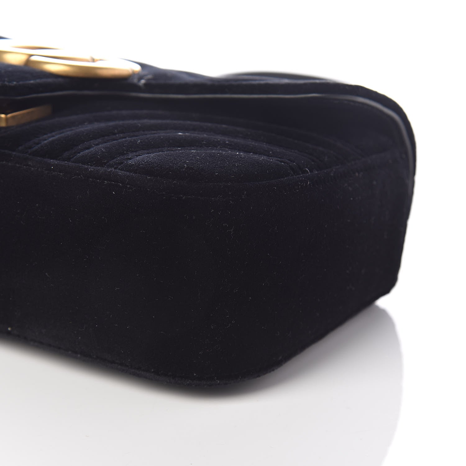 Gucci Velvet Matelasse Mini GG Marmont Shoulder Bag Black 9 of 10