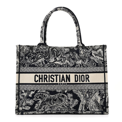 Christian Dior Canvas Embroidered Medium Dioriviera Toile De Jouy Reverse Book Tote Blue 1 of 13