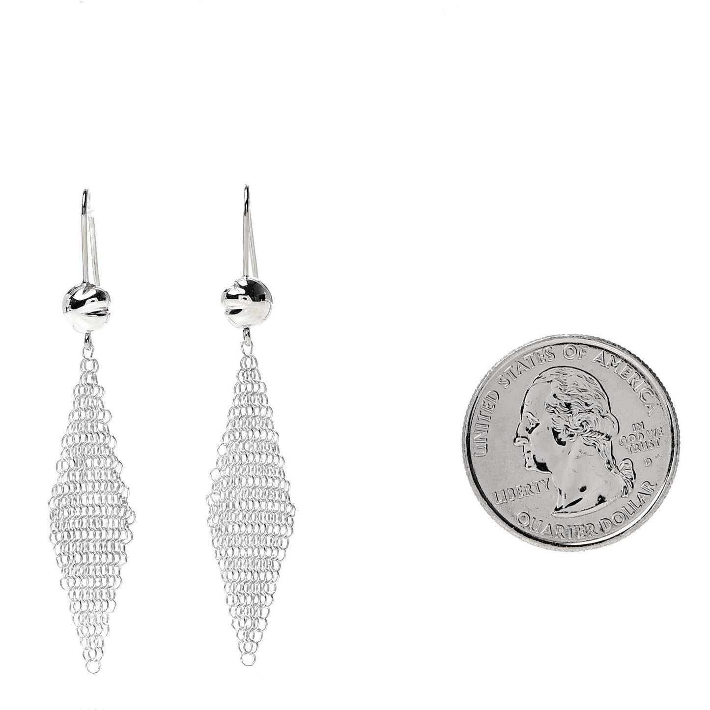 Sterling Silver Small Elsa Peretti Mesh Earrings