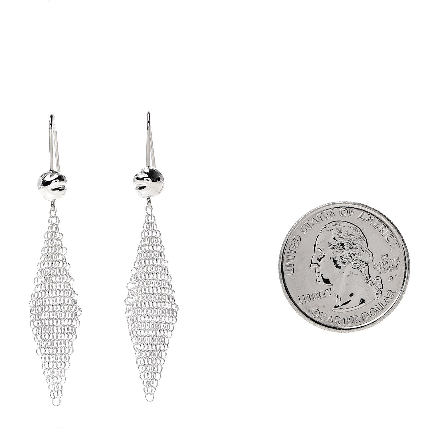 Tiffany Sterling Silver Small Elsa Peretti Mesh Earrings 2 of 4