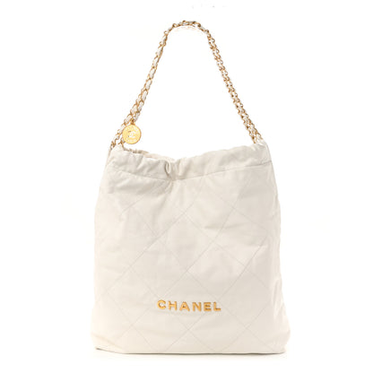 Chanel Shiny Calfskin Quilted Chanel 22 White 3 of 11