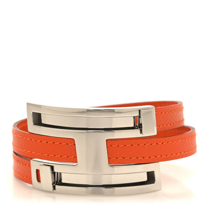 Hermes Epsom Pousse Pousse Bracelet Orange 1 of 5