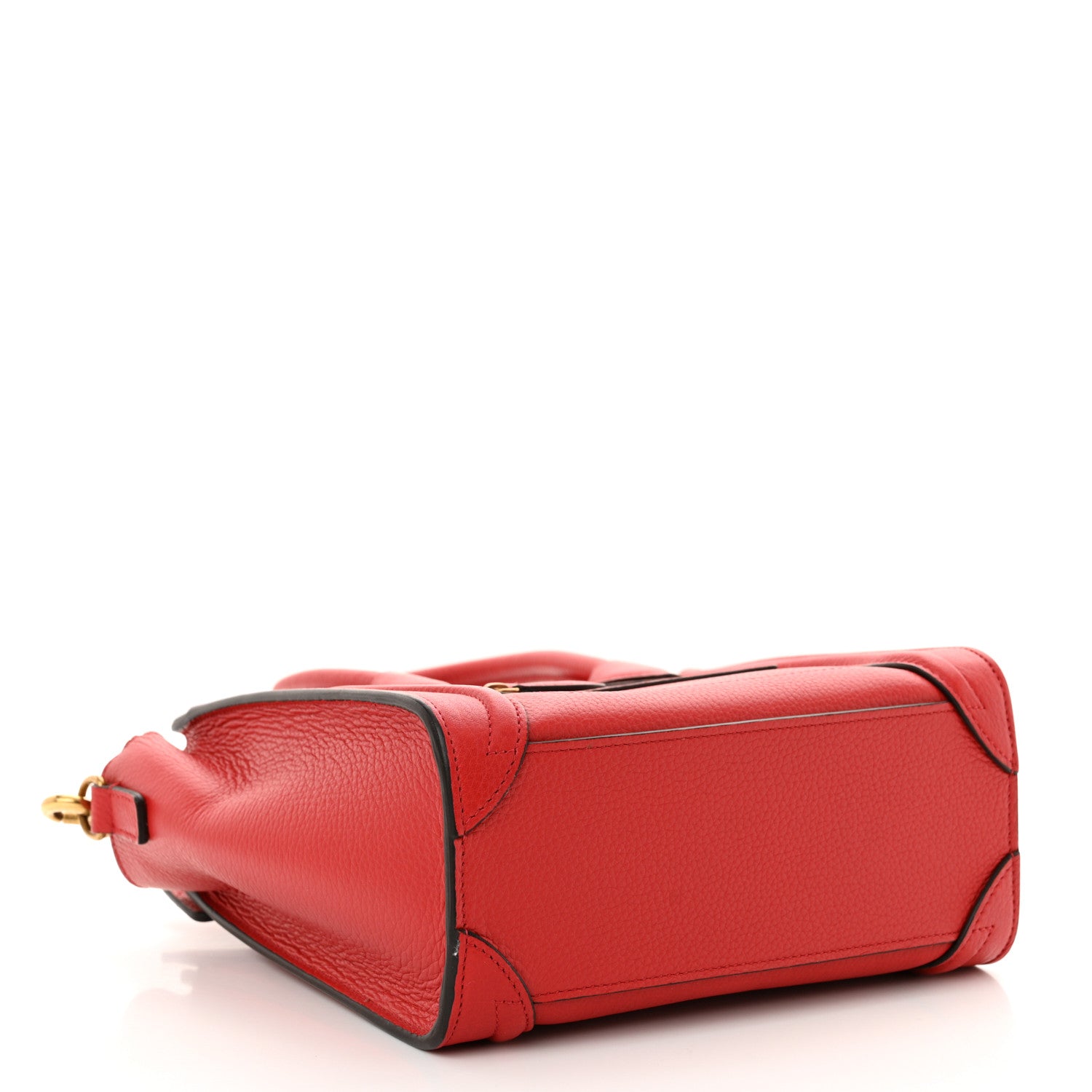 Celine Drummed Calfskin Nano Luggage Red 4 of 9