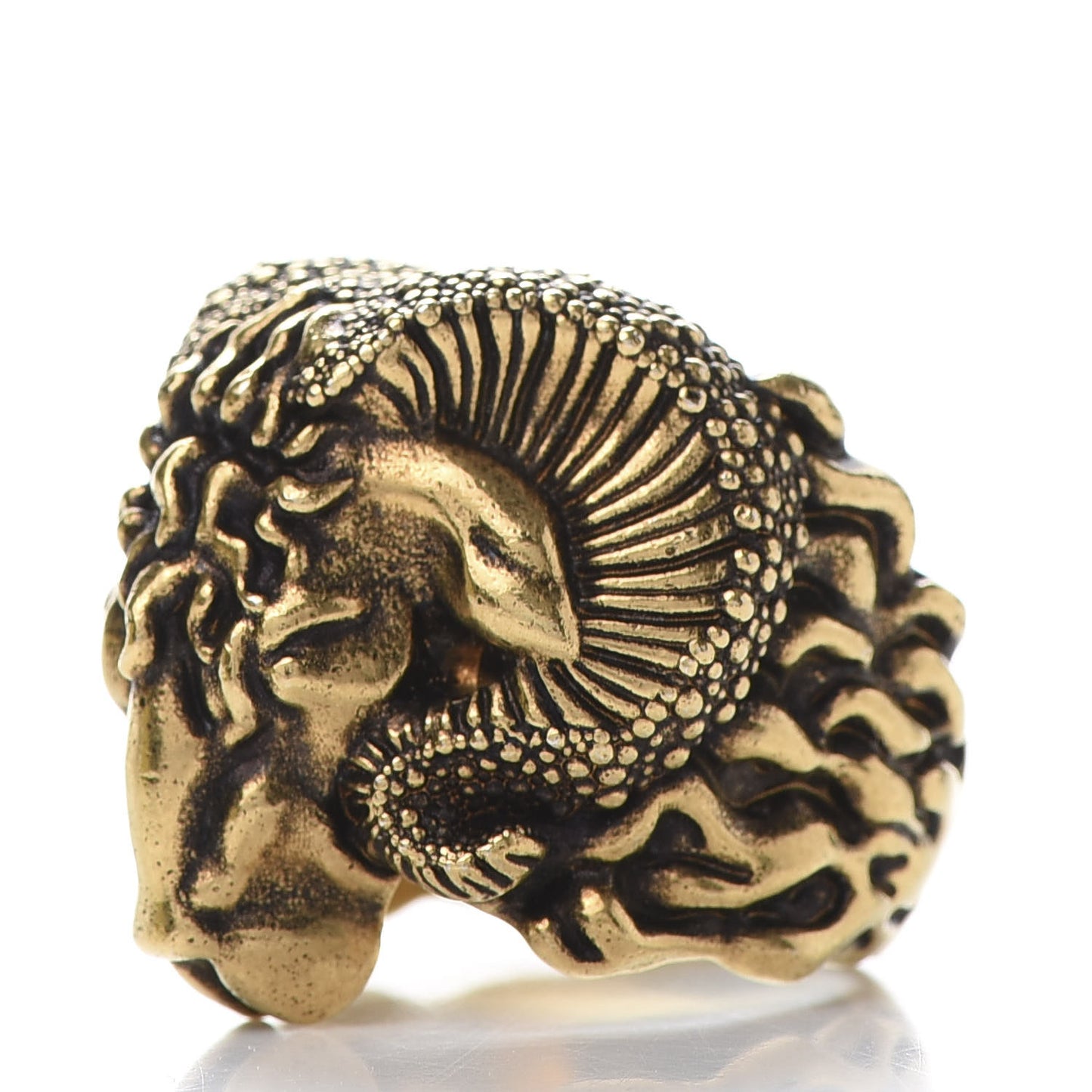 Metal Aries Ring L Aged Gold