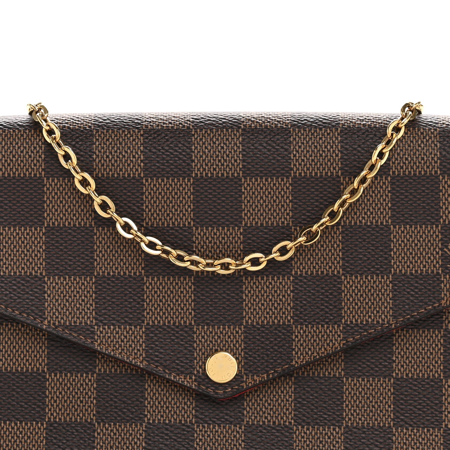 Louis Vuitton Damier Ebene Pochette Felicie Chain Wallet 8 of 11