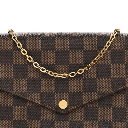 Louis Vuitton Damier Ebene Pochette Felicie Chain Wallet 8 of 11