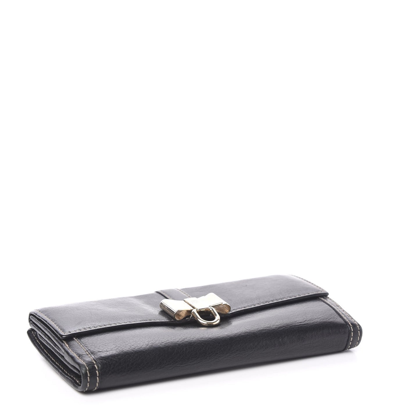 Calfskin Interlocking G Continental Bow Wallet Black
