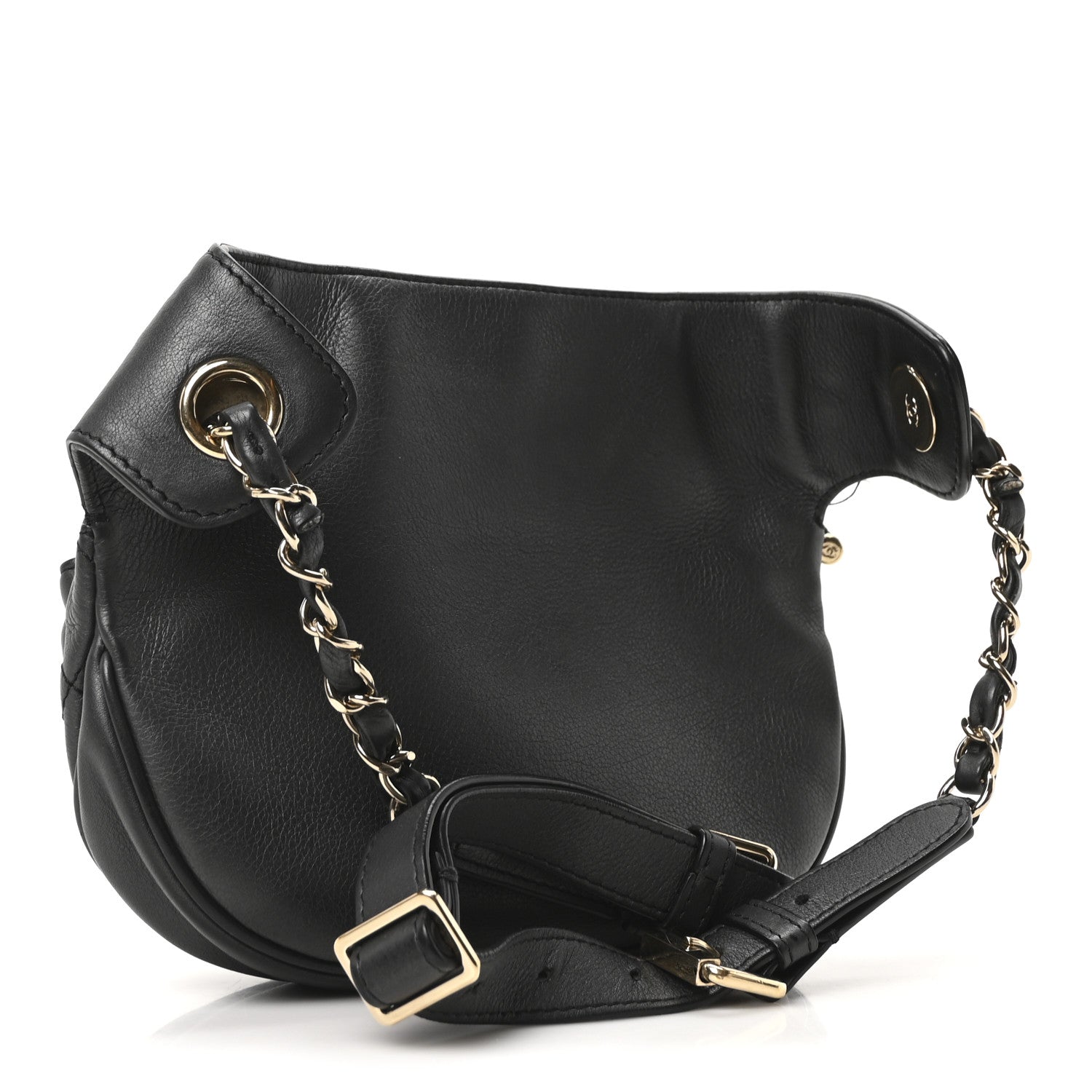 Chanel Metallic Calfskin Flap Chain Waist Bag Ruthenium 3 of 10