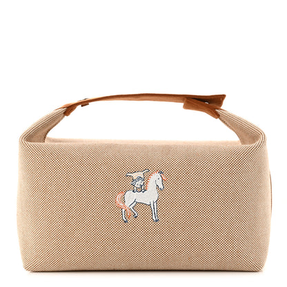 Hermes Canvas Large Bride-A-Brac Cabriole Case Biscuit 1 of 7