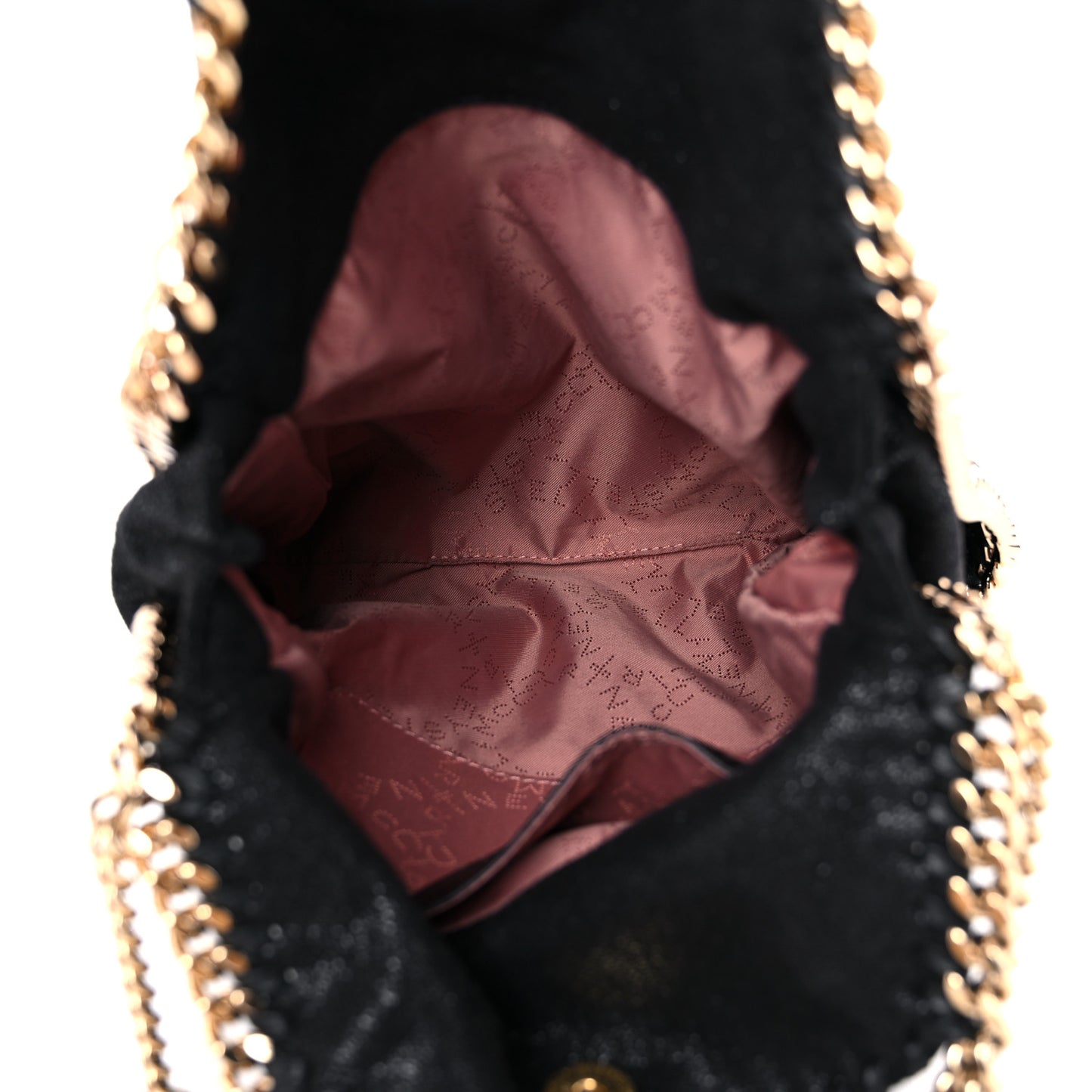 Shaggy Deer Mini Falabella Fold Over Tote Black