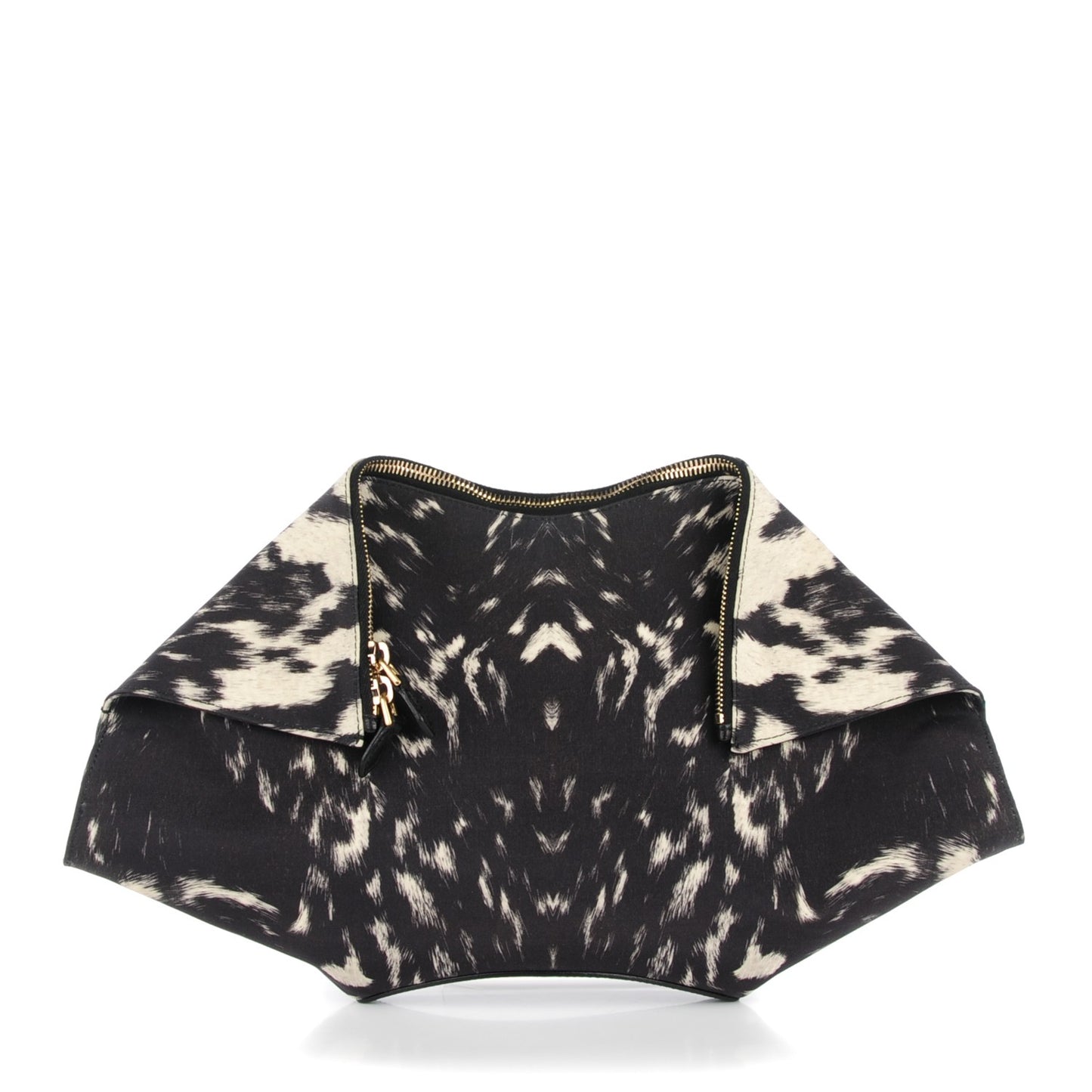 Silk Pony Print De Manta Clutch Black