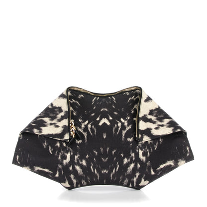 Alexander McQueen Silk Pony Print De Manta Clutch Black 1 of 7