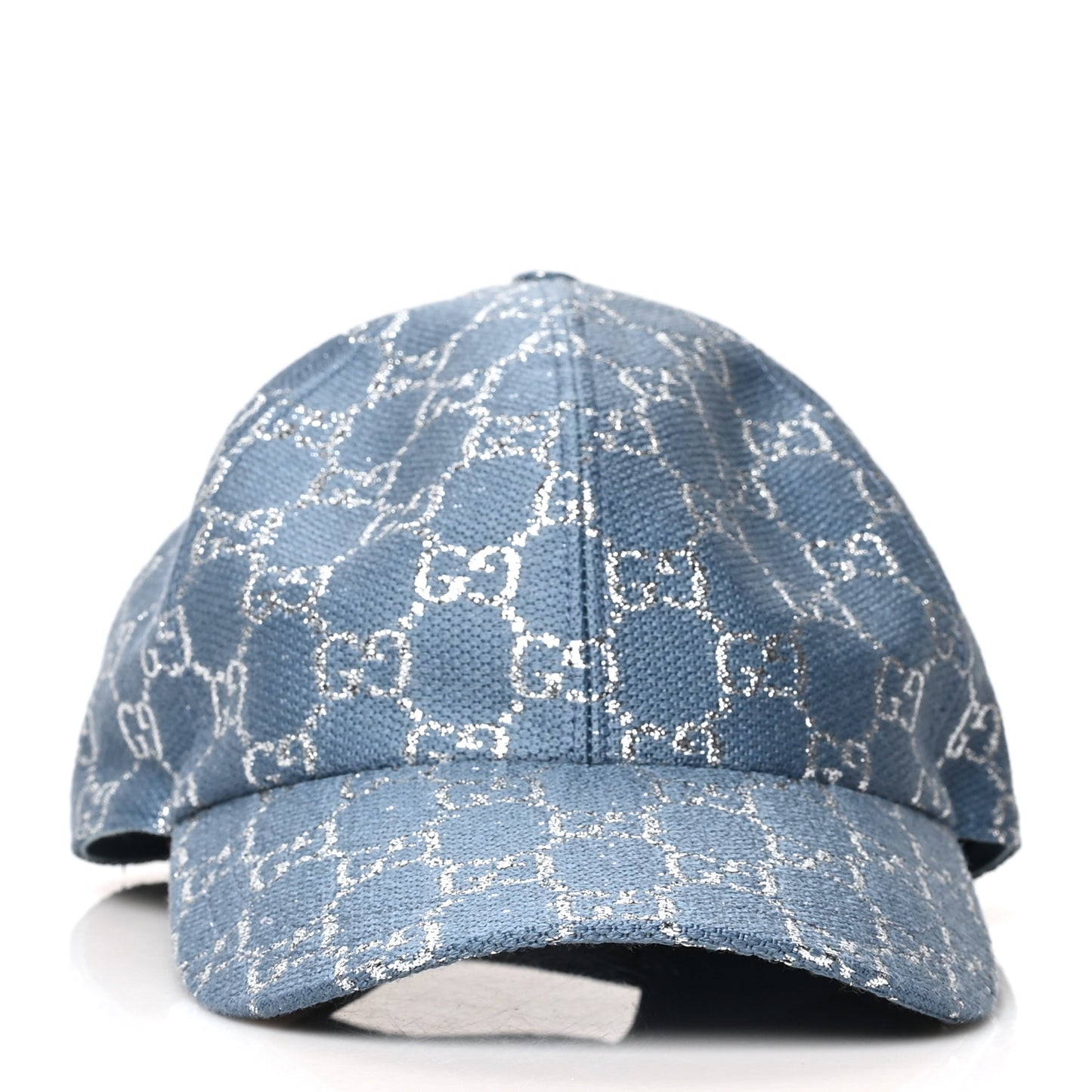 Canvas Lame GG Monogram Rush Baseball Hat XL Blue Silver