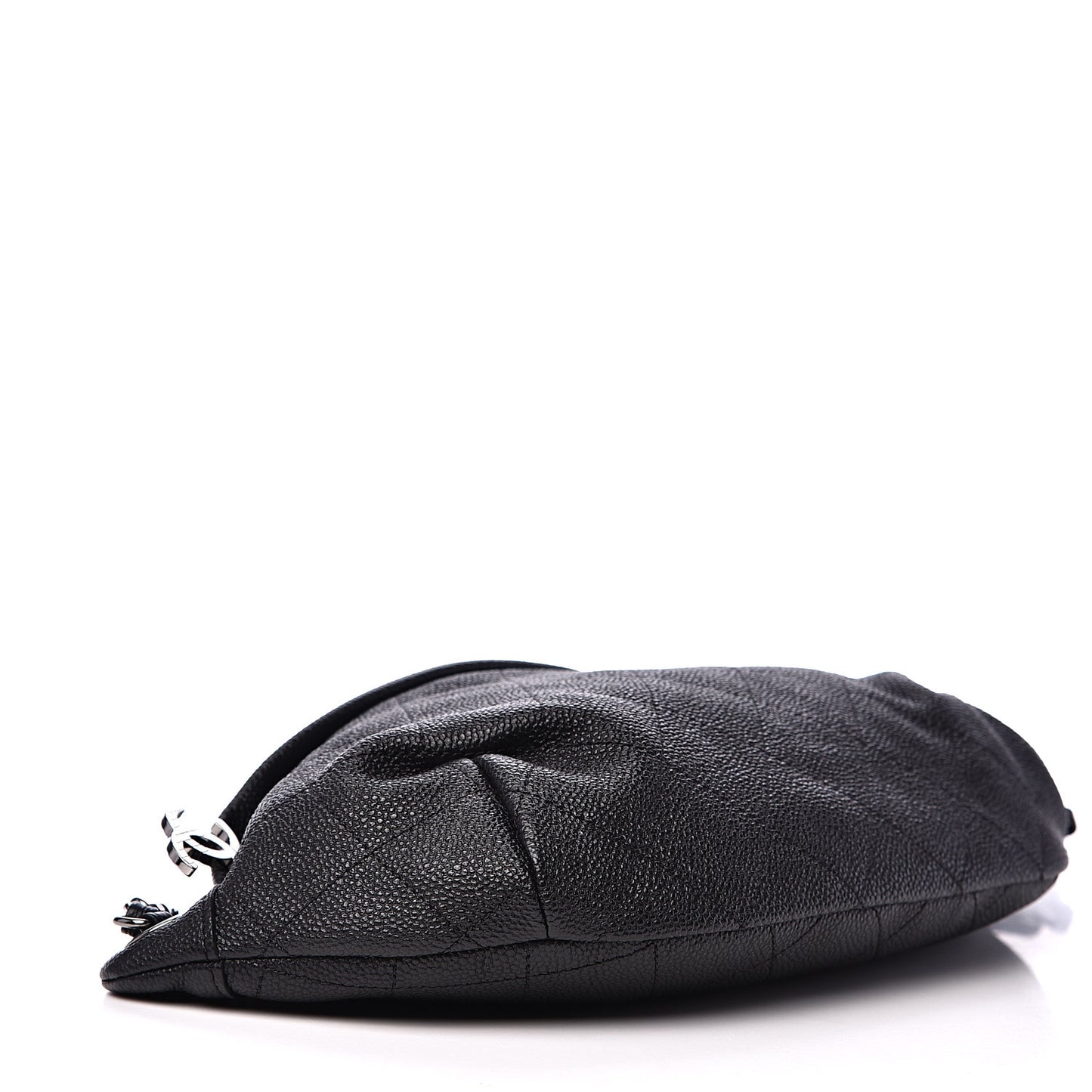 Caviar Stitched Banane Waist Bag Fanny Pack Black