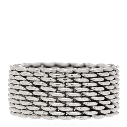 Tiffany Sterling Silver Somerset Mesh Ring 54 6.75 3 of 4
