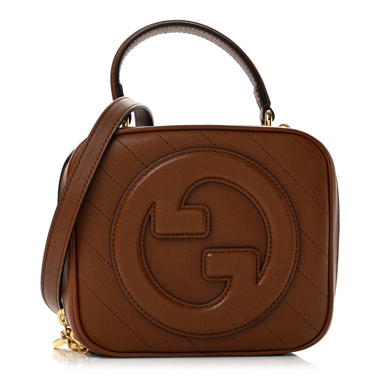 Sakai Be Green Calfskin Diagonal Stitched Blondie Top Handle Bag Cuir
