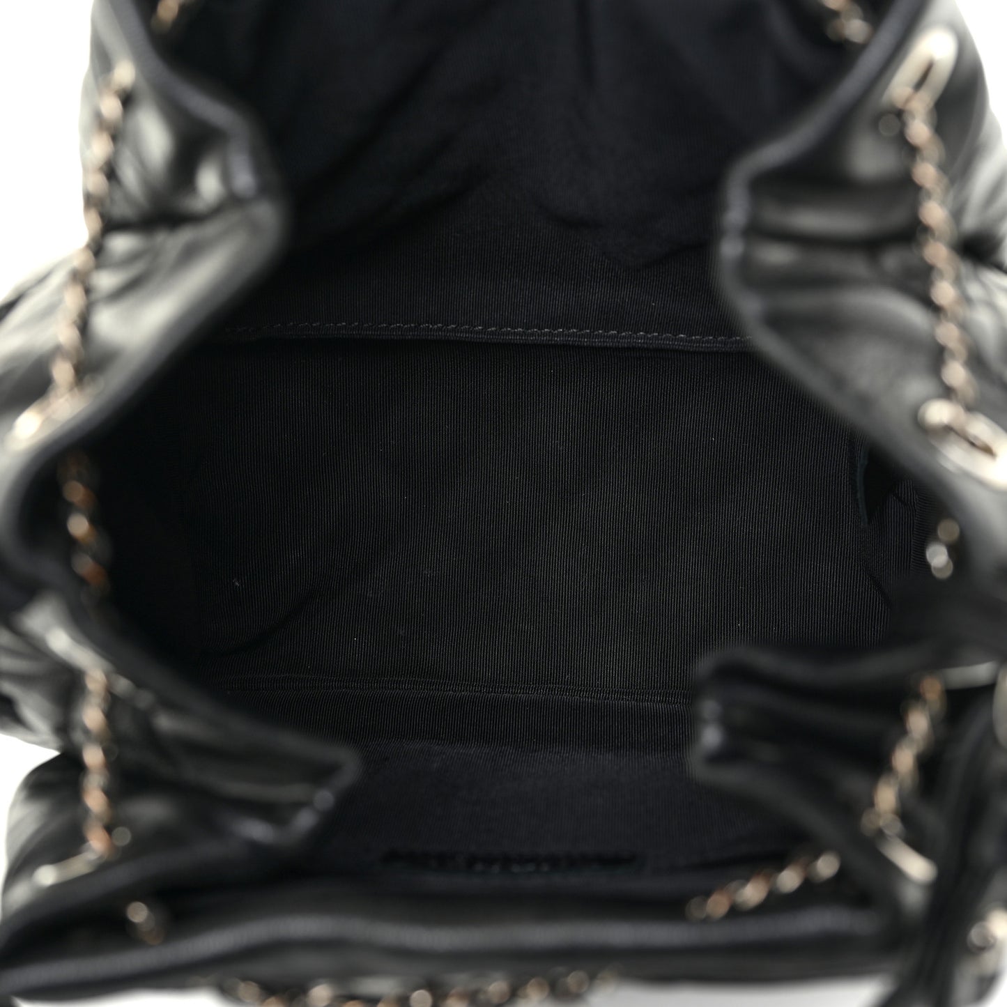 Lambskin Quilted Mini CC Chain Bucket Bag Black