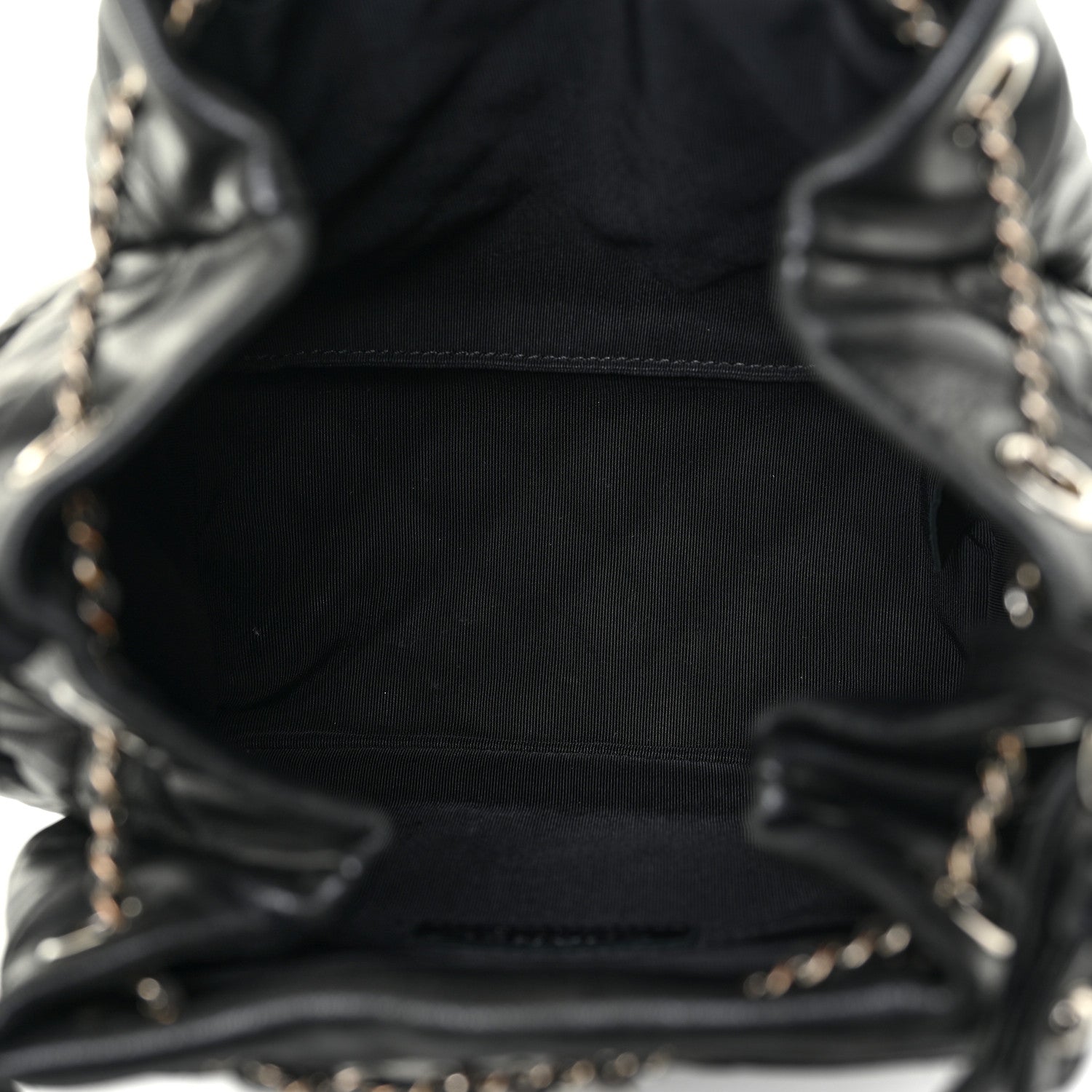 Chanel Lambskin Quilted Mini CC Chain Bucket Bag Black 5 of 16