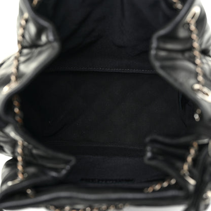 Chanel Lambskin Quilted Mini CC Chain Bucket Bag Black 5 of 16