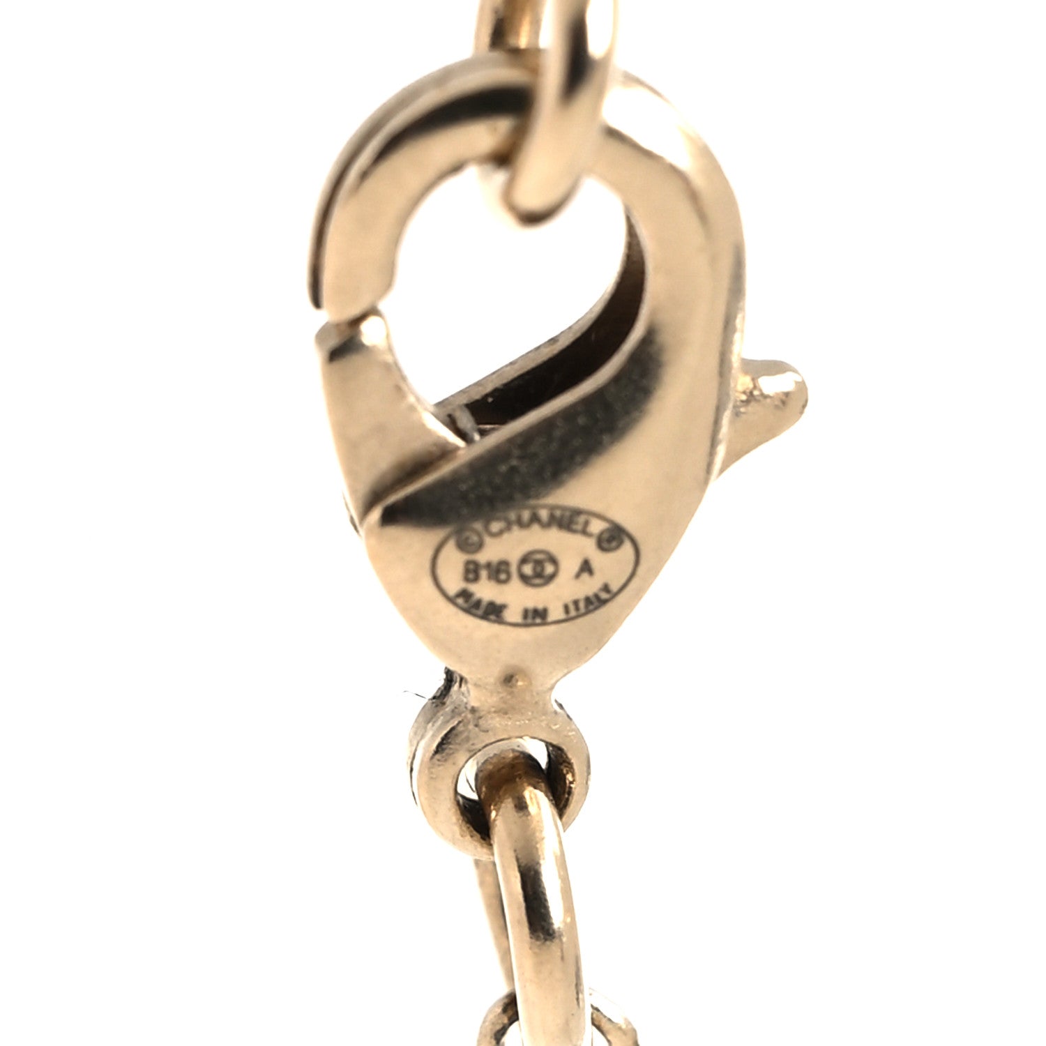 Chanel Crystal Resin CC Drop Necklace Gold Black 5 of 5