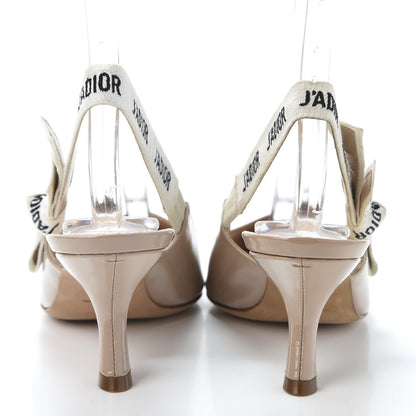 Christian Dior Patent Ribbon J'Adior Slingback 65mm Pumps 37 Nude 5 of 9
