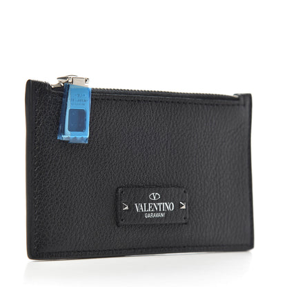Valentino Garavani Pebbled Calfskin Card Holder Black 3 of 5