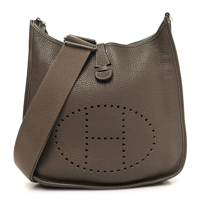 Hermes Taurillon Clemence Evelyne III PM Etoupe 1 of 11
