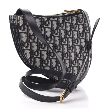 Christian Dior Oblique Saddle Pouch With Strap Navy Blue 3 of 11