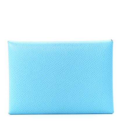 Hermes Epsom Calvi Duo Card Case Celeste 1 of 13
