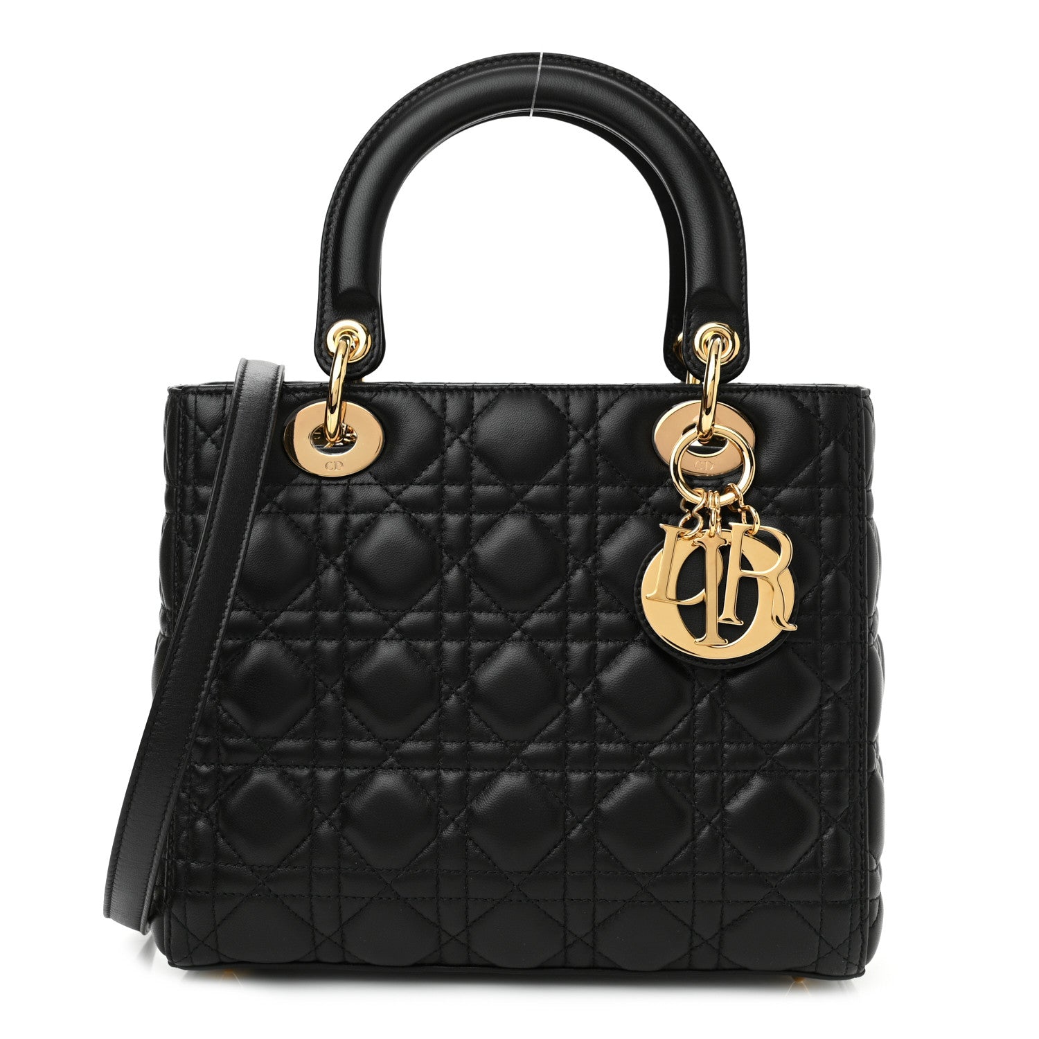 Christian Dior Lambskin Cannage Medium Lady Dior Black 1 of 9