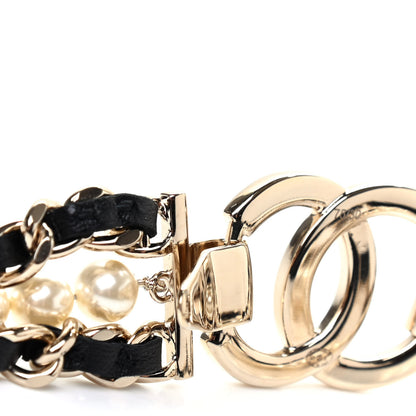 Chanel Lambskin CC Pearl Chain Belt 75 30 Black 3 of 4