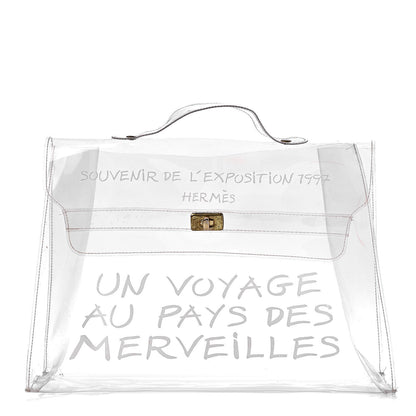 Hermes Vinyl Souvenir De L'Exposition Kelly Transparent 1 of 21