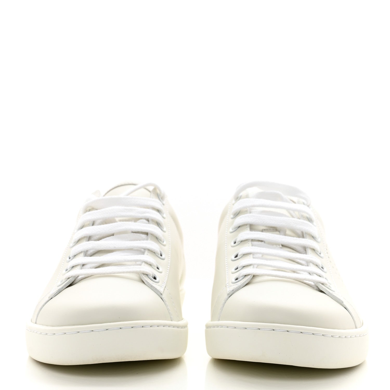 Gucci Calfskin Interlocking G Perforated Womens Ace Sneakers 38 White Rose 2 of 9