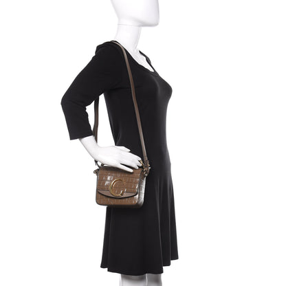 Chloe Calfskin Crocodile Embossed Mini C Double Carry 2 of 9