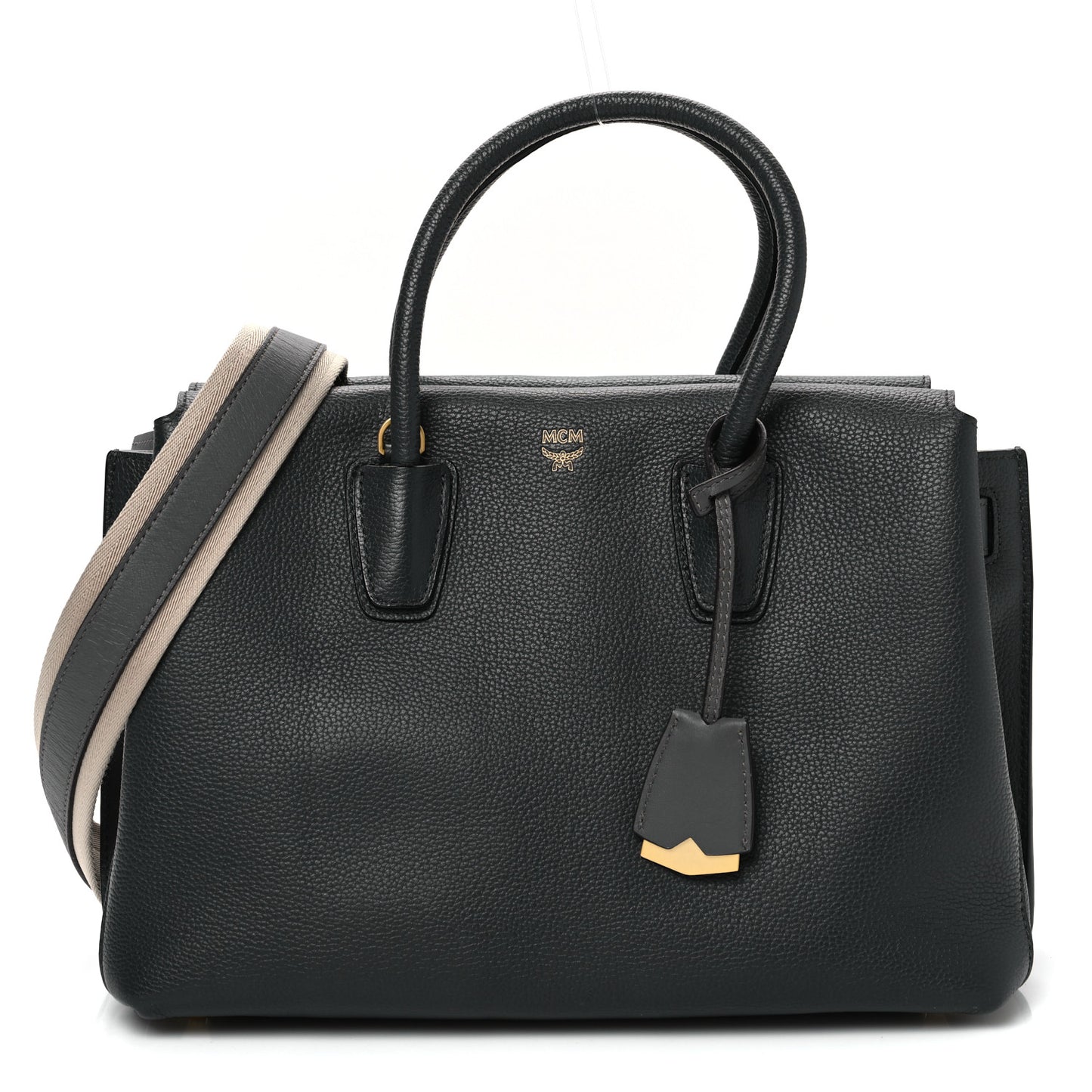 Grained Calfskin Medium Milla Tote Phantom Grey