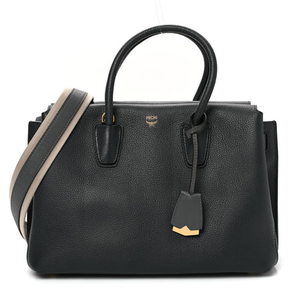 MCM Grained Calfskin Medium Milla Tote Phantom Grey 1 of 10