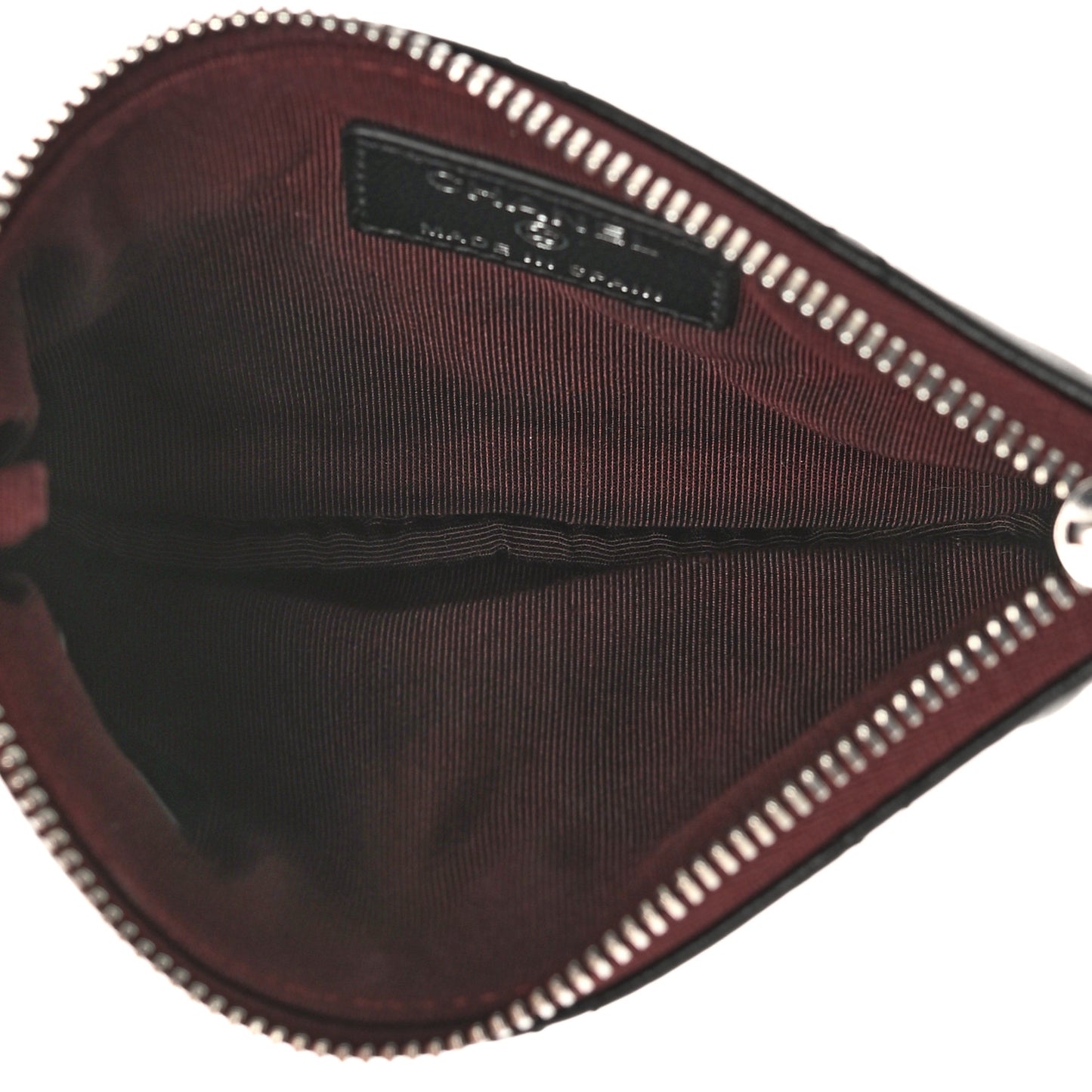 Lambskin Quilted Small Cosmetic Case Black