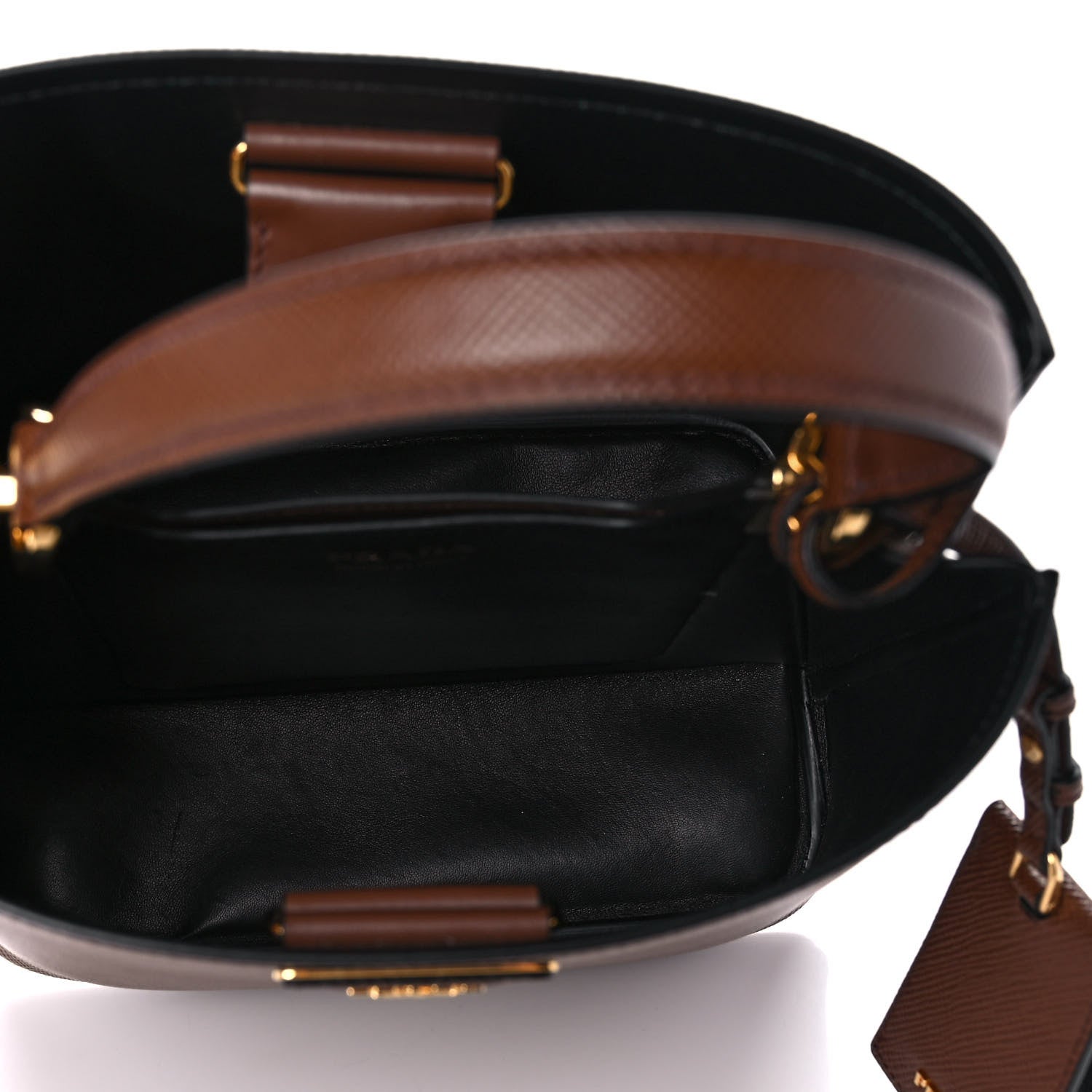 Prada Saffiano Cuir Medium Panier Bucket Bag Palissandro 5 of 12